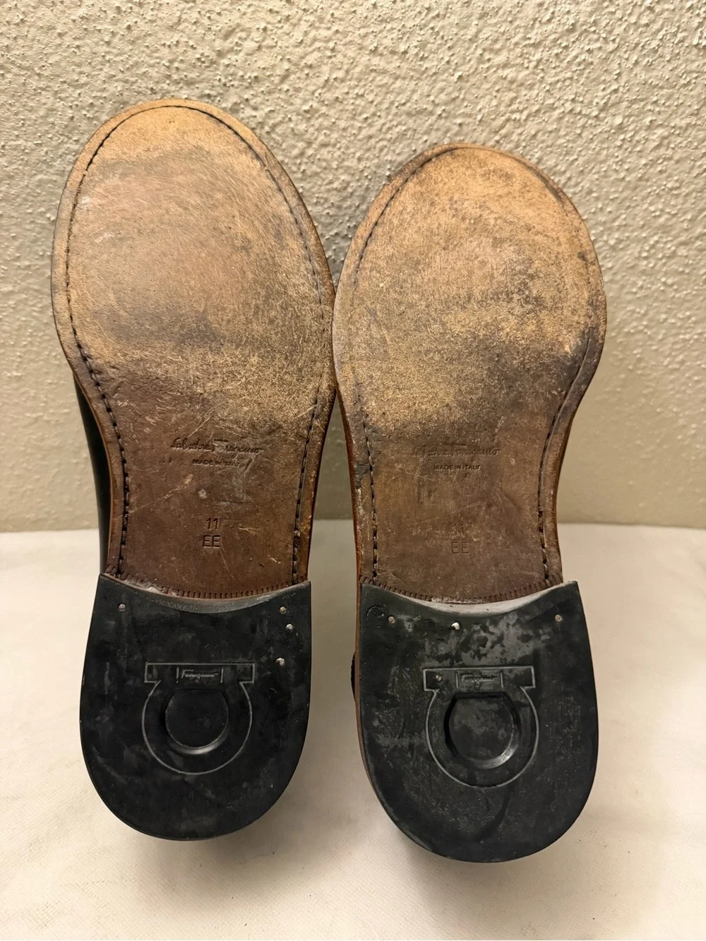 Salvatore Ferraro men black  Oxfords shoes, pre-owned, SZ 11
